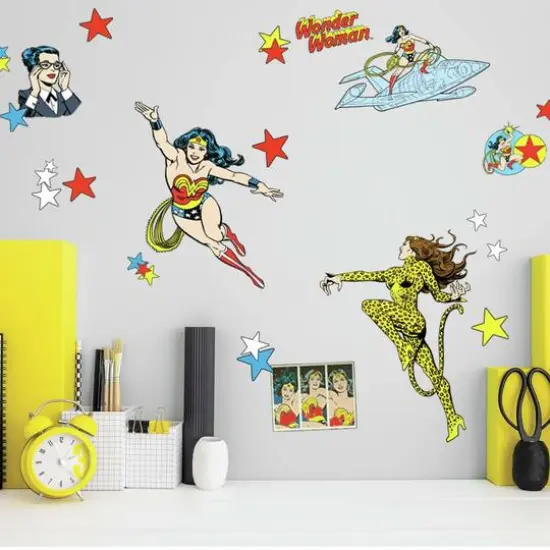 RoomMates Wonder Woman Peel & Stick Wall Decals {4}