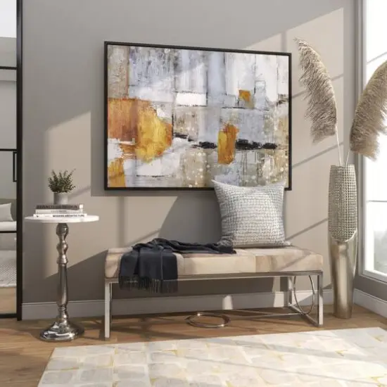 3ft. Silver Aluminum Grid Inspired Vase with Open Frame Design {14}