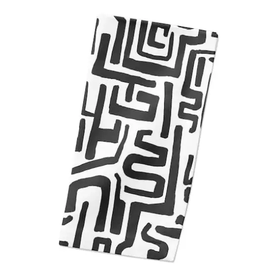 Black Maze Lines 10" x 10" Cotton Twill Napkin {3}