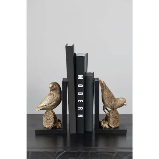 Hello Honey&reg; Gold Parrot Bookends Set {4}