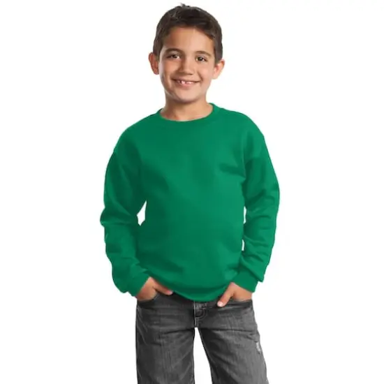 Port & Company&reg; Youth Core Fleece Crewneck Sweatshirt Kelly {4}