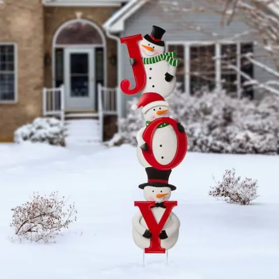Glitzhome&reg; 48" JOY Snowman Yard Stake, Horizontal or Vertical {3}
