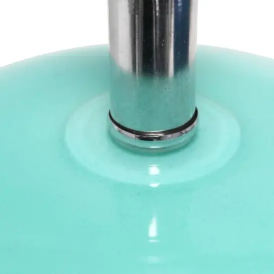 Lalia Home 15.25" Ovaloid Glass Table Lamp with White Shade Aqua {8}