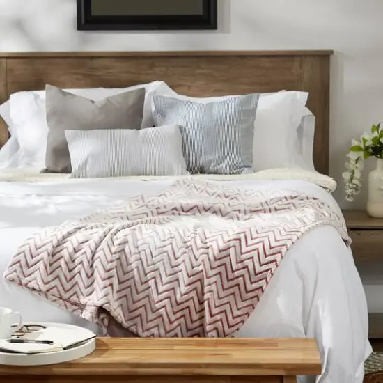 DII&reg; Barn Red Chevron Plush Throw {5}