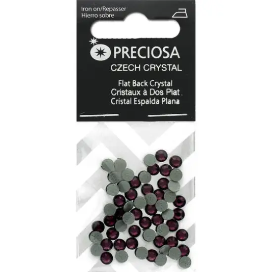 John Bead Preciosa VIVA12 Hot Fix Flatback Czech Crystals, SS16 Amethyst {1}