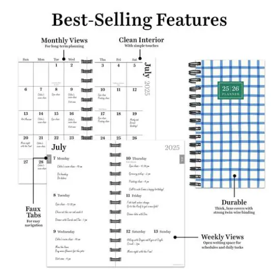 TF Publishing 2025-2026 Picnic Plaid Small Weekly/Monthly Planner {6}