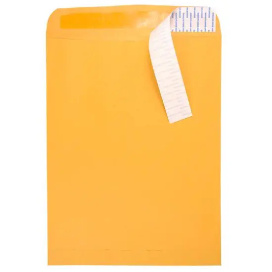 JAM Paper 12" x 15.5" Brown Kraft Recycled Peel & Seal Closure Envelopes, 500ct. {3}