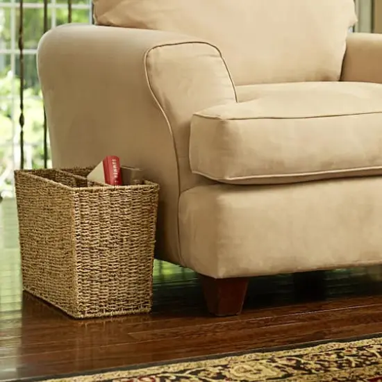 Household Essentials 17" Seagrass Wide Side by Side Magazine Rack {3}