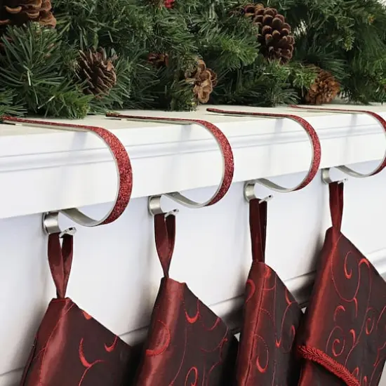 Original MantleClip&reg; Red Glitter Stocking Holders, 4ct. {3}