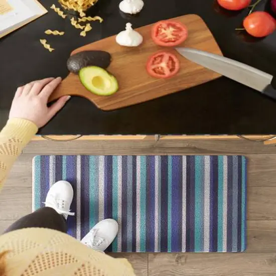 DII&reg; Blue Tonal Stripe Tufted Mat {7}