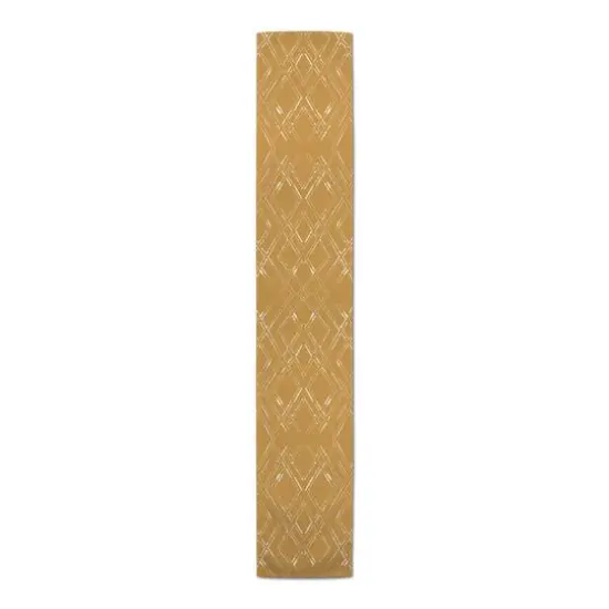 90" Gold Diamond Cotton Twill Runner Gold/White {4}