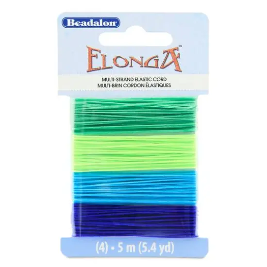 Beadalon&reg; Elonga&trade; 0.7mm Colored Stretch Cord Green/Lime/Medium Blue/Blue {2}