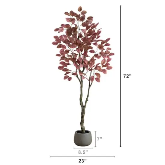 6ft. Artificial Autumn Dogwood Fall Tree in Decorative Planter {4}