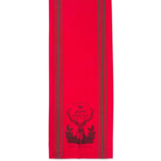 DII&reg; 108" Red Stag Christmas Print Table Runner {3}