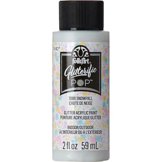 FolkArt&reg; Glitterific Pop&trade; Acrylic Paint, 2oz. Snowfall {1}