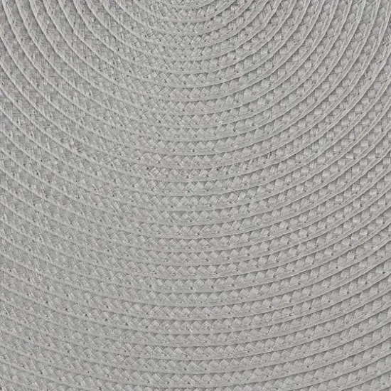 DII&reg; Round Plastic Woven Placemats, 6ct. Light Gray {5}