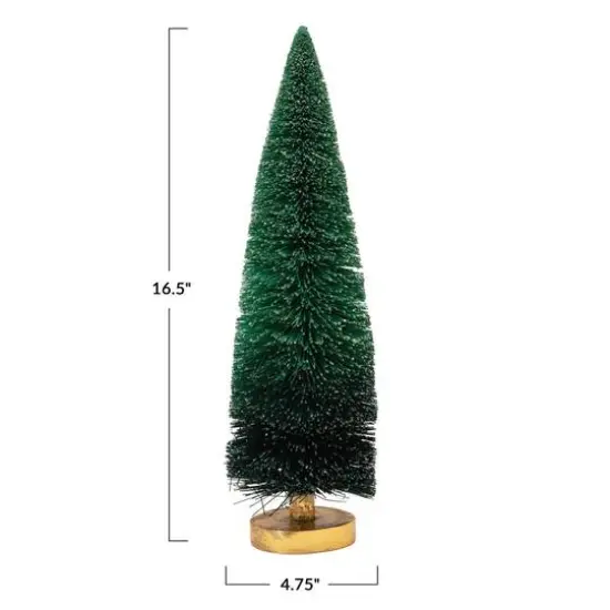Hello Honey&reg; 16.5" Green Ombre Sisal Bottle Brush Tree with Wood Base {5}