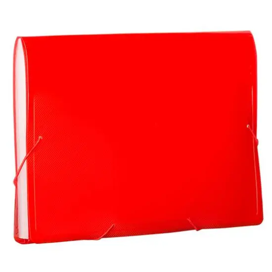 JAM Paper 9" x 13" Plastic Accordion Folder Red {5}
