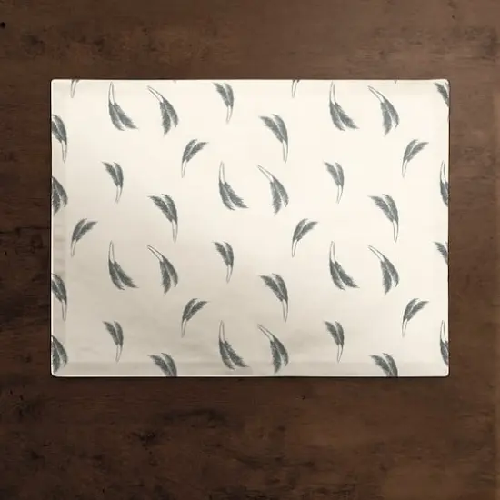 Feather Grass Cotton Twill Placemat Cream/Emerald {3}