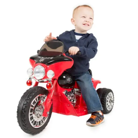 Toy Time Ride-On 3 Wheel Police Motorcycle Red {4}