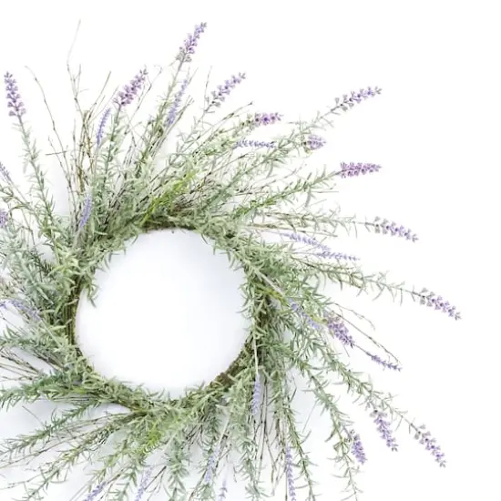28" Lavender Floral Twig Wreath {3}