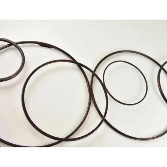 Fetco Ruth Black Abstract Circle Chain Metal Wall Art {3}