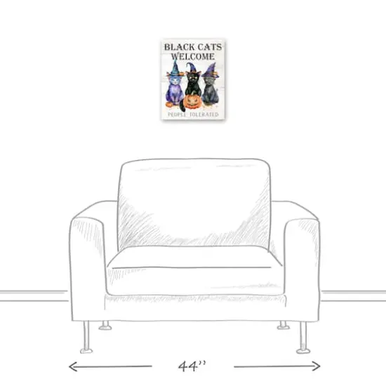 Black Cats Welcome 16" x 20" Canvas Wall Art {4}