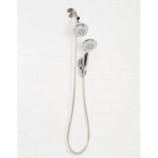 Bath Bliss Chrome 5 Function Luxury Dual Shower Head {3}