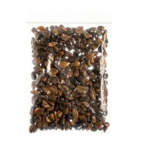 John Bead Natural Stone Chip Beads, 100g Tiger Eye {4}
