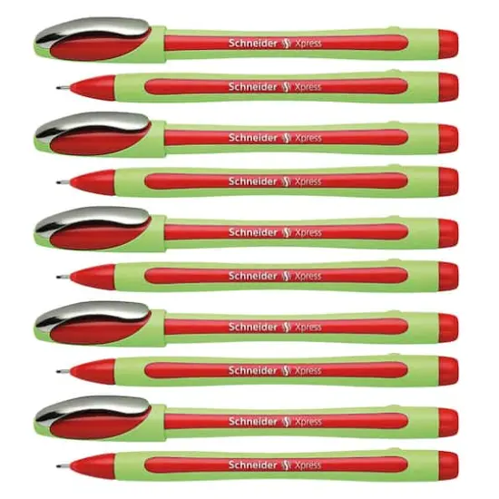 Schneider&reg; Xpress Fiber Tip Fineliner Pen, 10ct. Red {1}