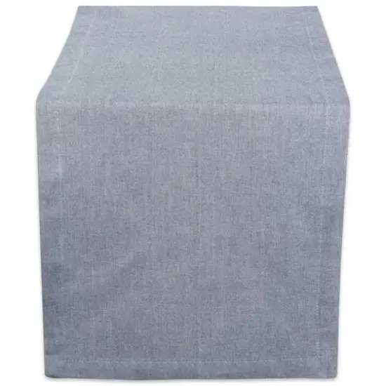 DII&reg; 108" Solid Chambray Table Runner Blue {2}