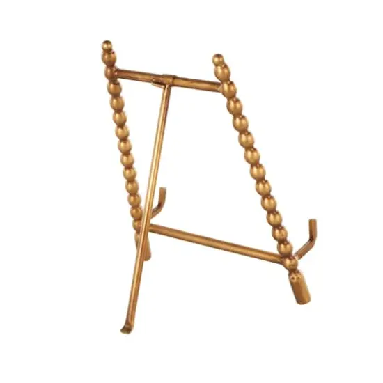 9" x 11" Gold Metal Abstract Wide Display Easel {7}