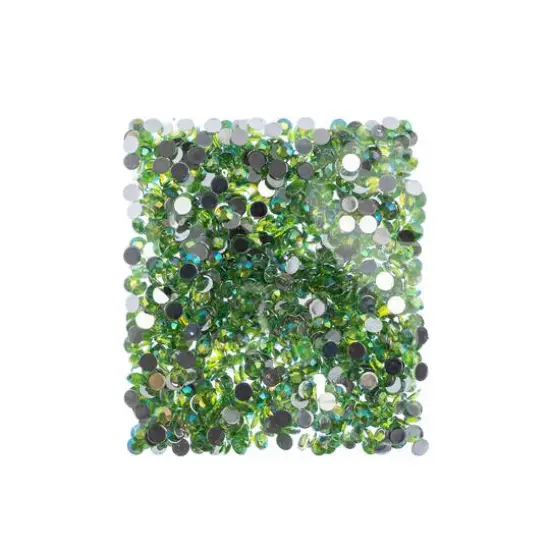 John Bead 6mm Acrylic Round Flat Back Rhinestones, 1,000ct. Peridot AB {4}