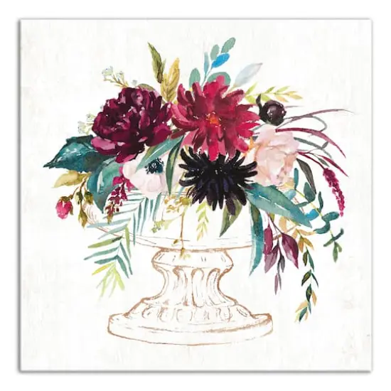 Jewel Toned Florals Canvas Wall Art {1}