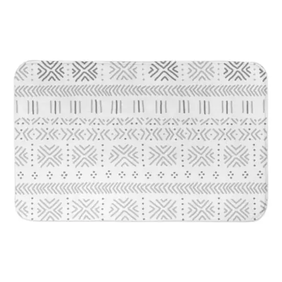 Gray Mudcloth 34" x 21" Bath Mat {1}