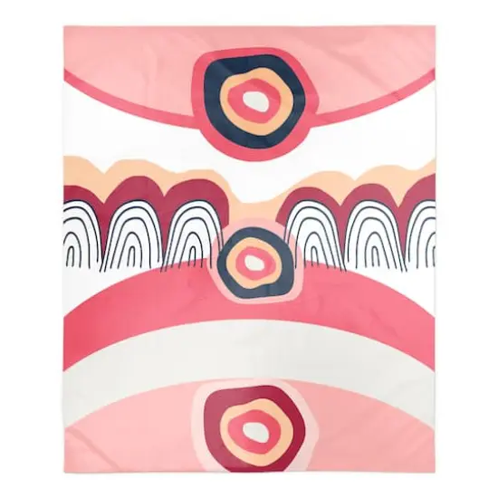 Funky Wave Pattern 50" x 60" Coral Fleece Blanket {1}
