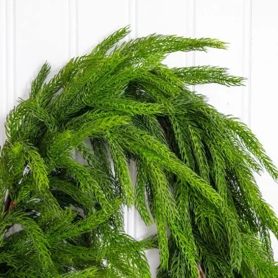 10ft. Artificial Real Touch Norfolk Island Pine Garland with Natural Look {4}