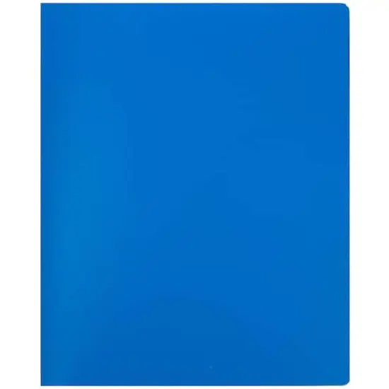 JAM Paper Heavy Duty Plastic 4-Pocket Folder, 2ct. Blue {5}