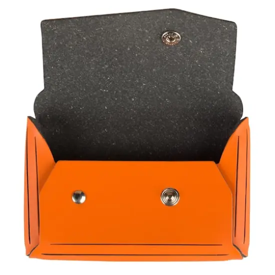 JAM Paper Italian Leather Business Card Holder Case with Angular FlapOrange {5}