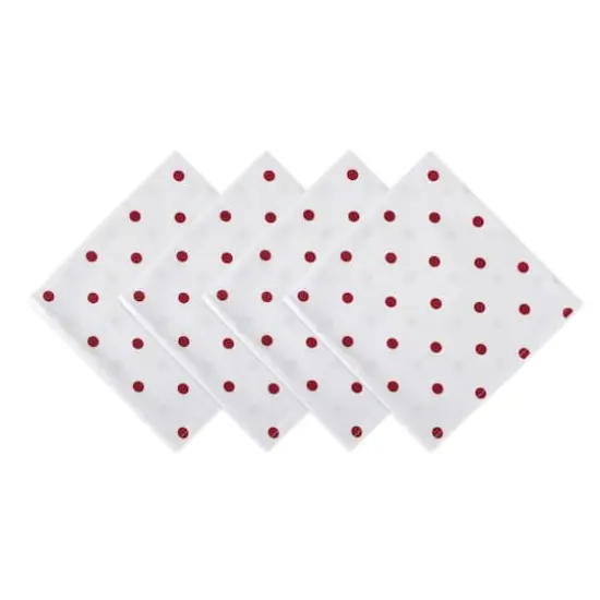 DII&reg; Polka Dot Napkins, 4ct. White and Red {1}