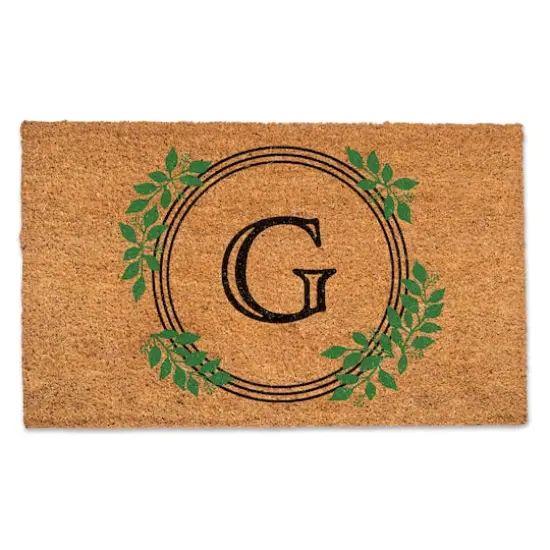 Laurel Circle Monogram Door Mat G {1}