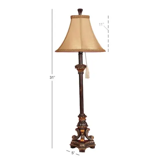 31" Antique Bronze Polystone Tuscan Buffet Lamp {5}