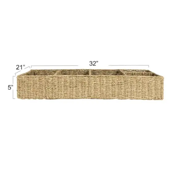 Hello Honey&reg; 32" x 21" Natural 5-Section Handwoven Seagrass Tray {5}