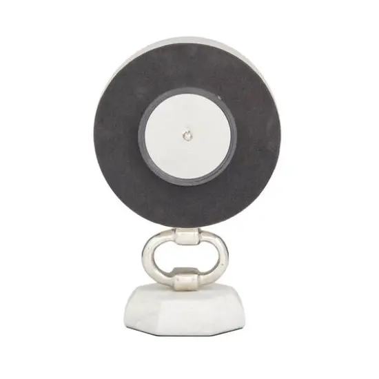 Silver Modern Abstract Clock, 6" x 4" x 10" {6}