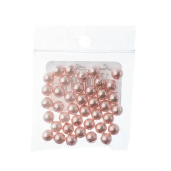 Preciosa Maxima 6mm Glass Nacre Pearls, 40ct. Rosaline {3}