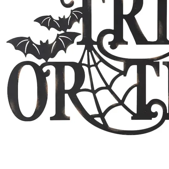 Glitzhome&reg; 24" Metal Halloween TRICK OR TREAT Wall Sign {6}