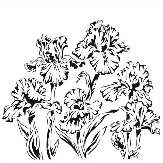 The Crafter's Workshop Irises Stencil, 6'' x 6'' {1}