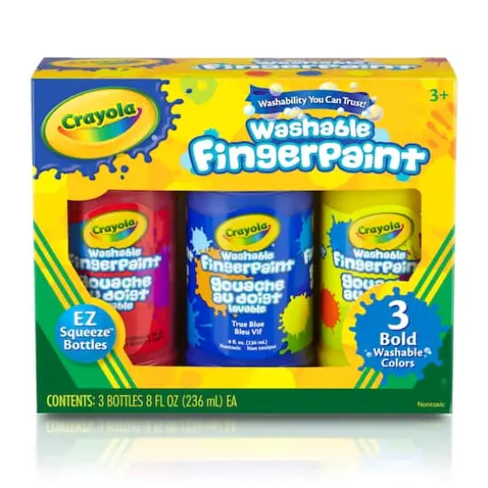 Crayola&reg; Bold Colors Washable Fingerpaint, 2 Packs of 3 {3}