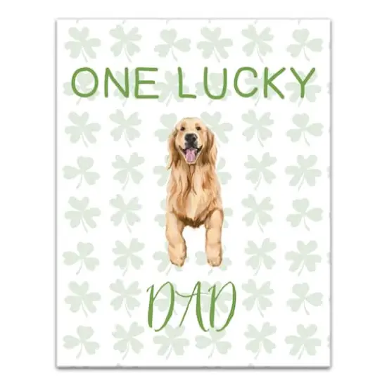 One Lucky Dad 11" x 14" Canvas Wall Art {1}