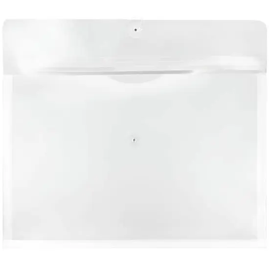 JAM Paper 12" x 18" Clear Plastic Button & String Tie Closure Envelopes, 12ct. {3}